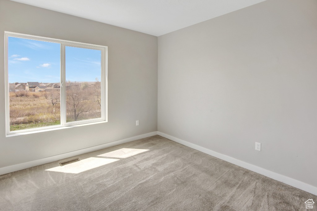 Unfurnished room with carpet and healthy amount of natural light
