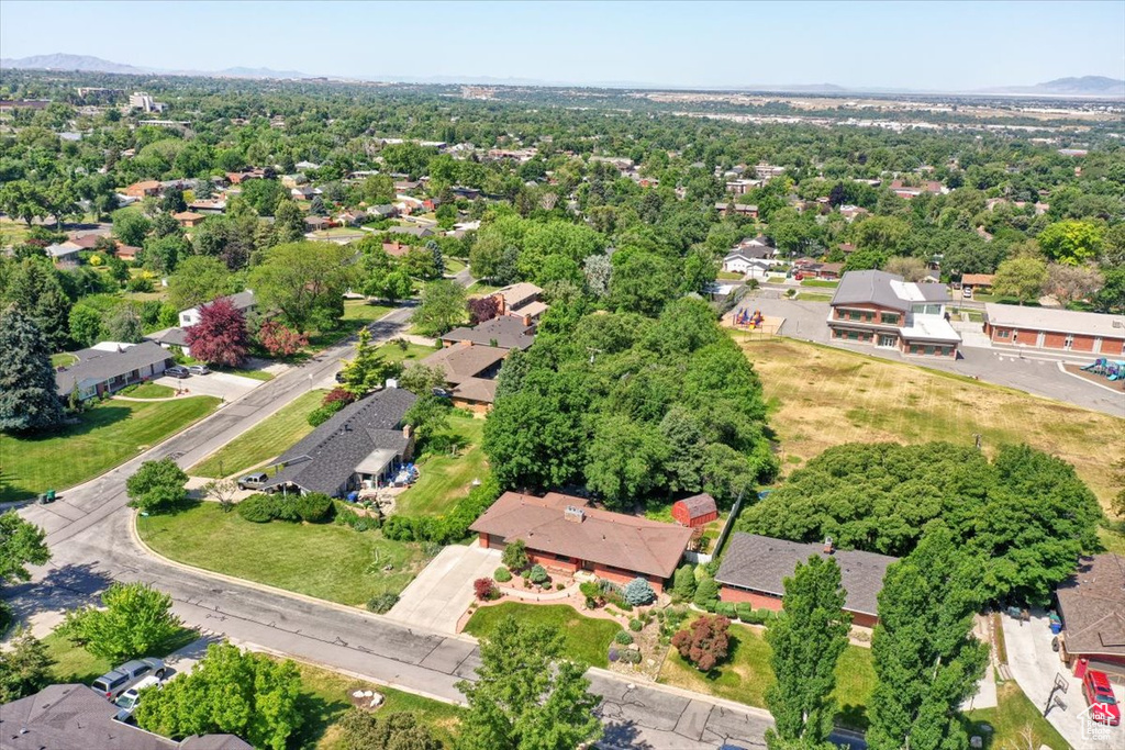 Aerial perspective of suburban area