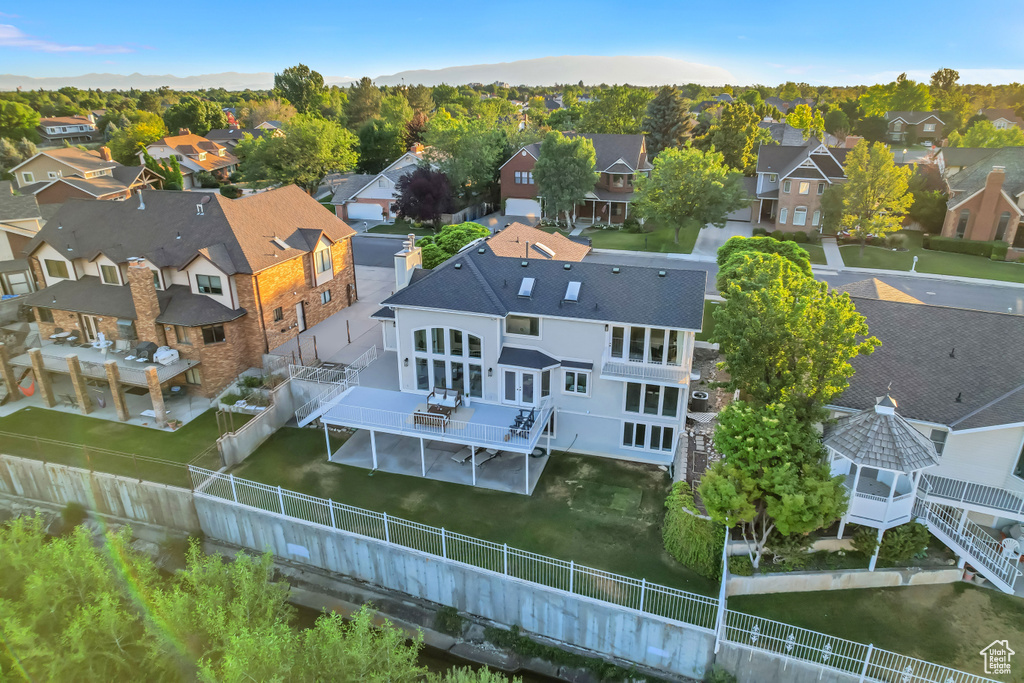 Aerial perspective of suburban area