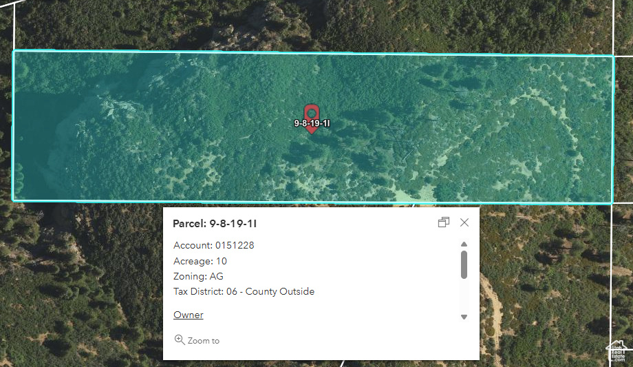 Map / location with property parcel outlined