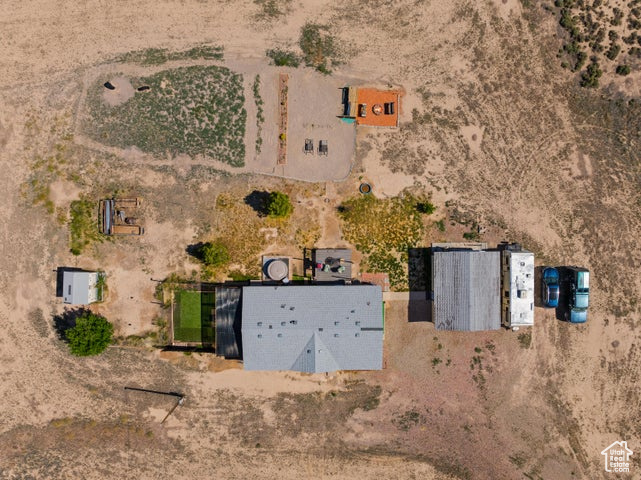 Aerial overview of property's location featuring a desert landscape