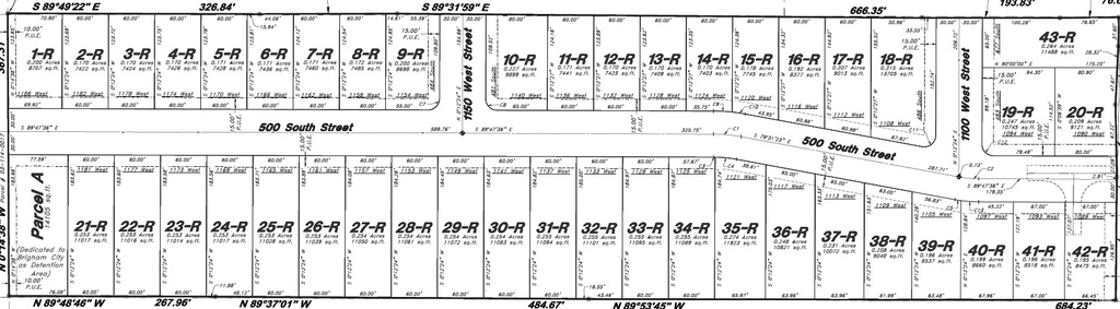 Map showing property parcels
