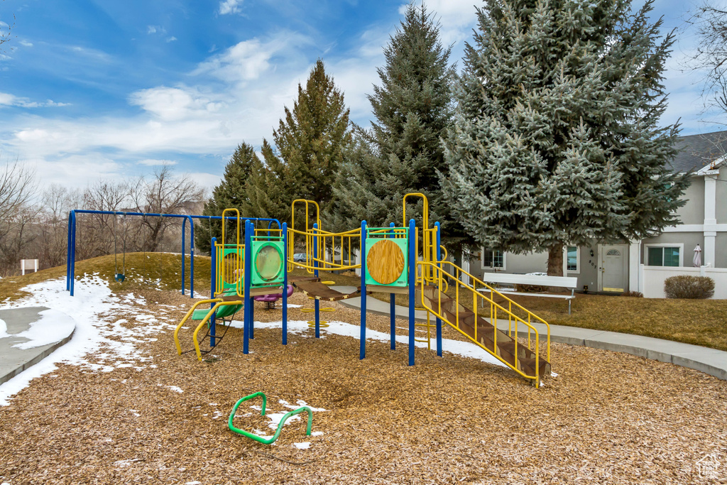 View of community jungle gym