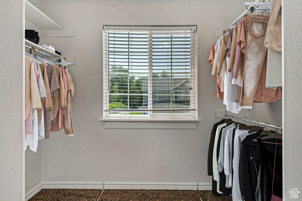 View of walk in closet