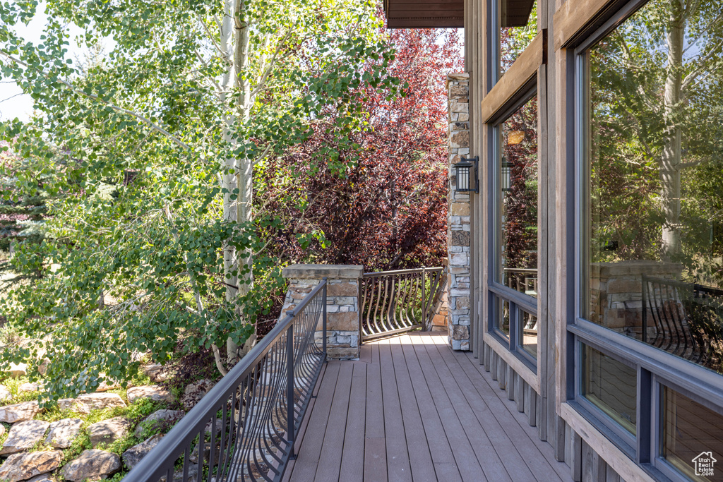 View of wooden deck