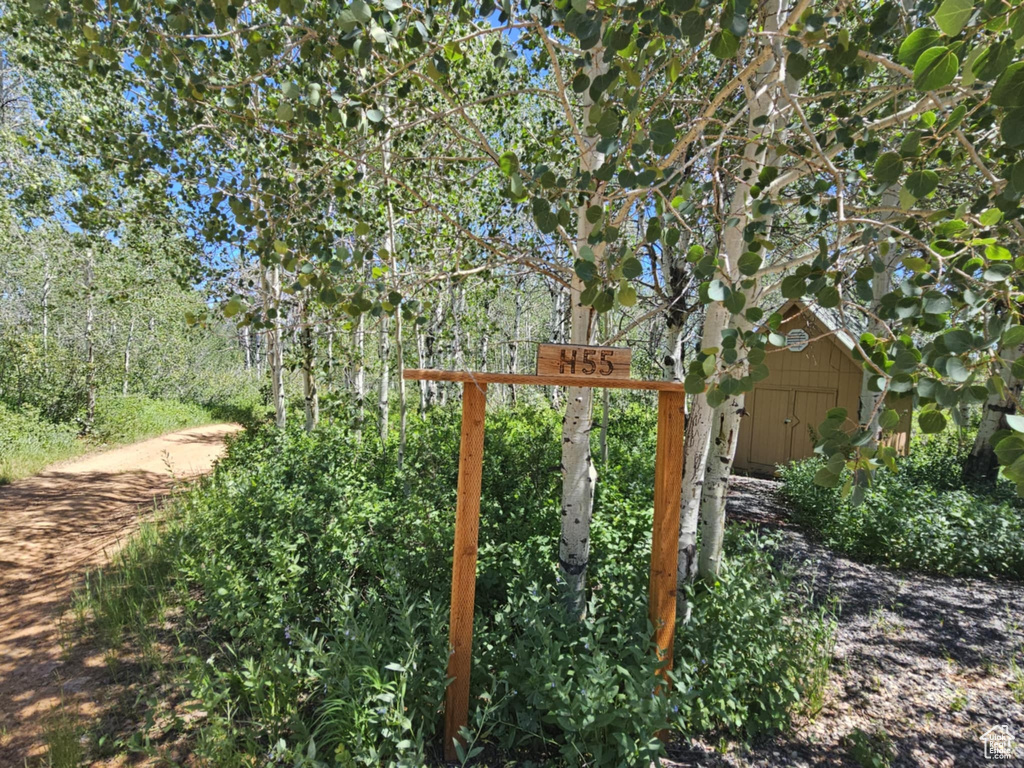 Gate featuring a storage shed