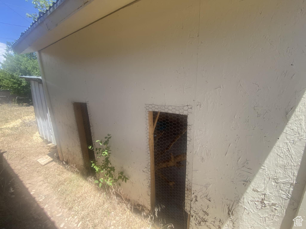 Exterior view of stucco siding