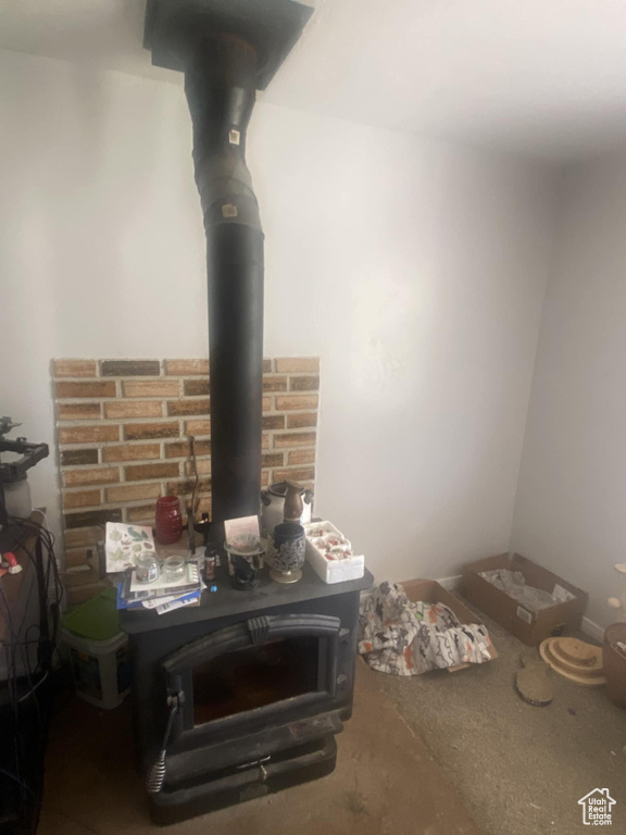 Detailed view of a wood stove