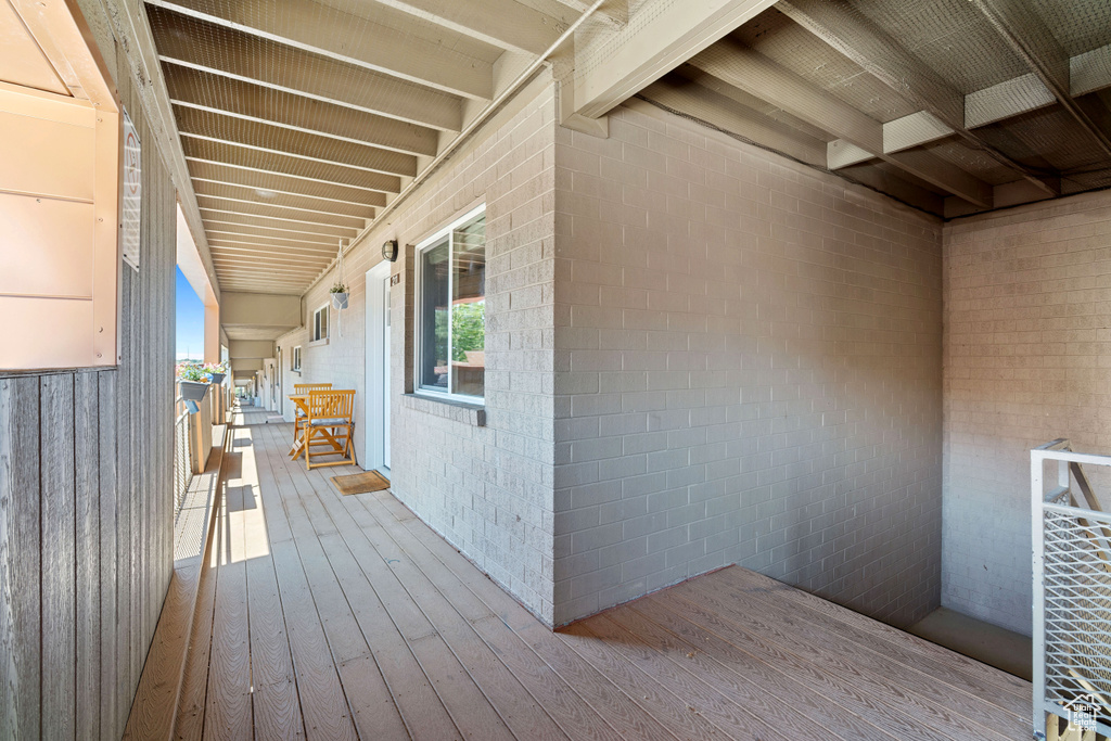 View of wooden deck