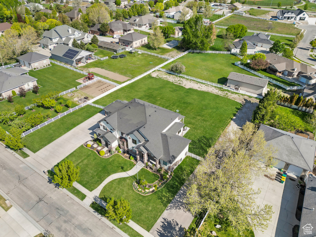 Aerial view of residential area