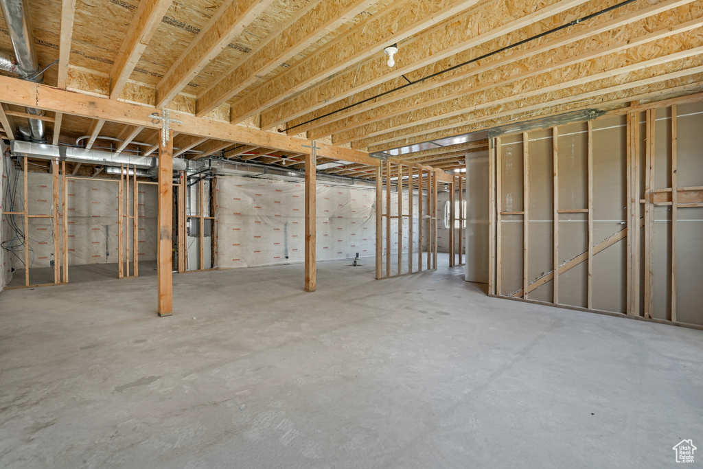 View of unfinished basement