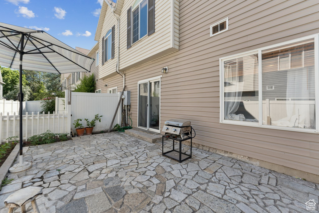 View of patio / terrace with a grill