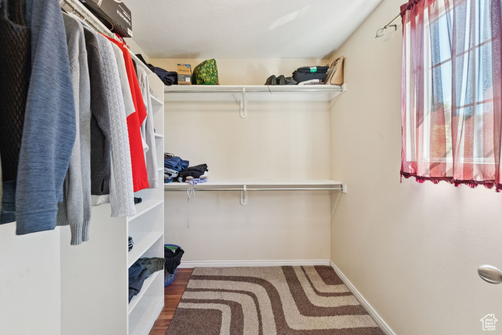 Spacious closet featuring wood finished floors