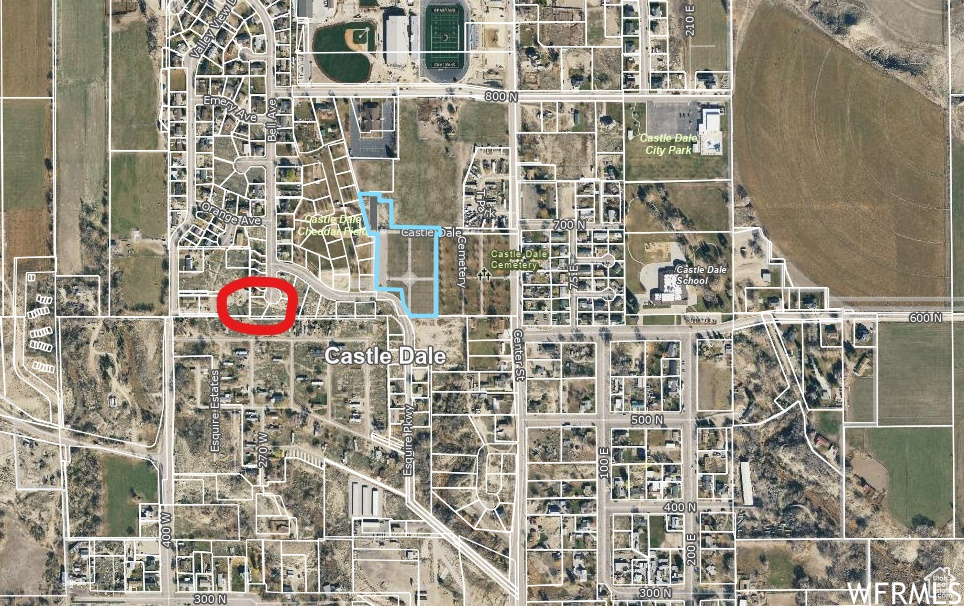 Aerial overview of property's location