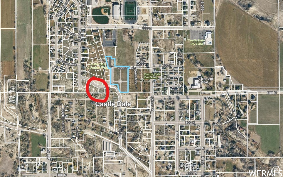 Aerial overview of property's location
