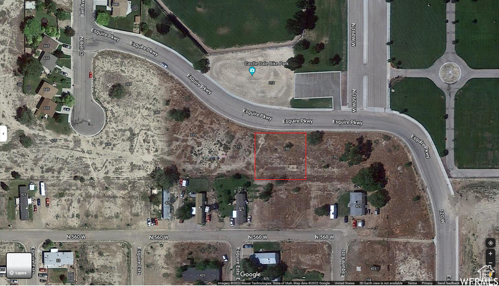 Aerial view of property's location