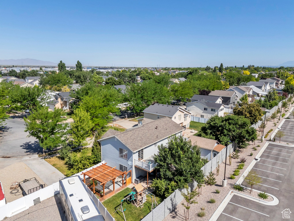 Aerial view of residential area