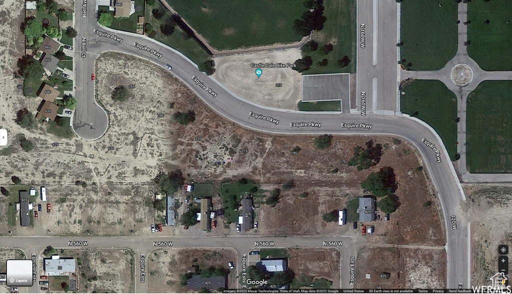 Aerial map of property and surrounding area