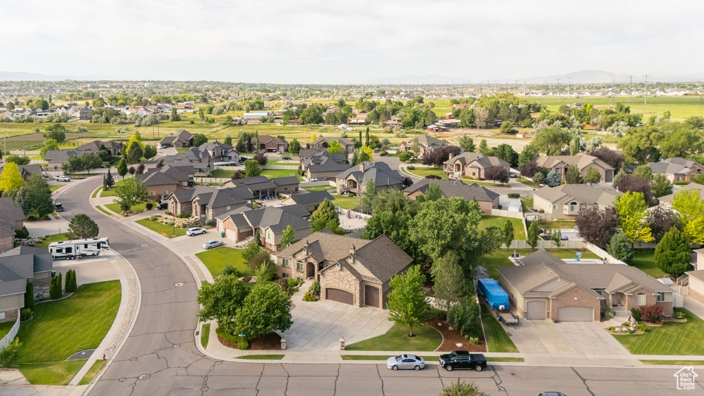 Aerial view of residential area