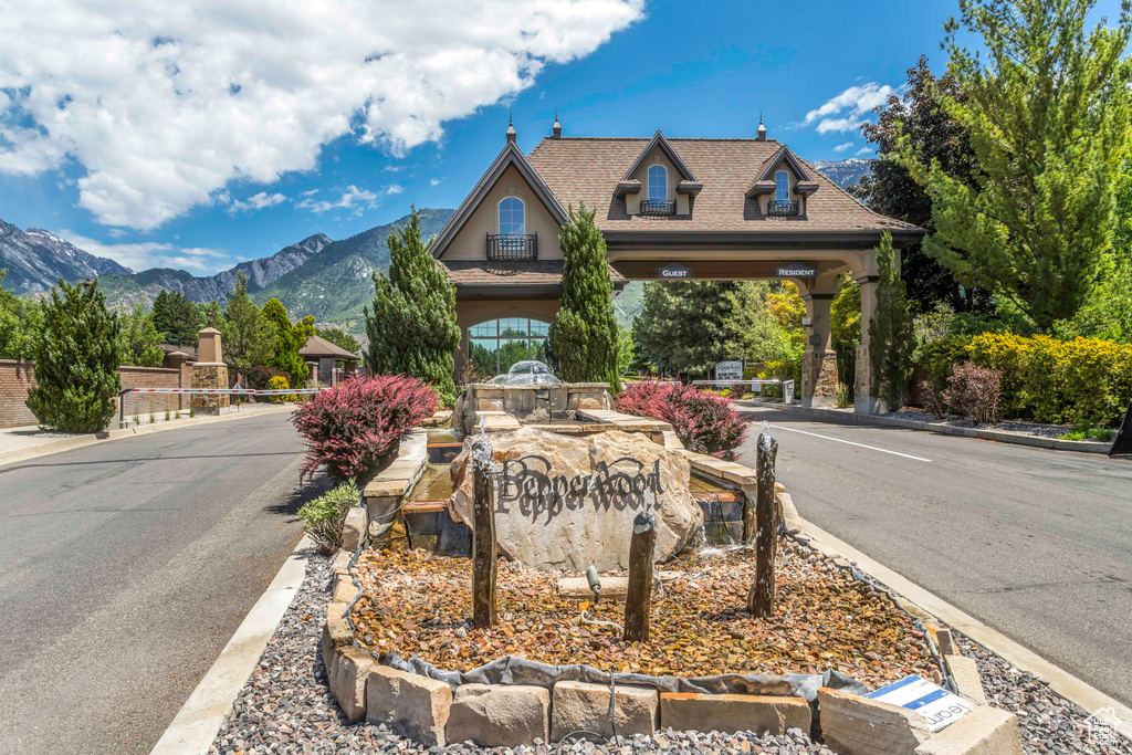 View of front facade featuring a mountain view