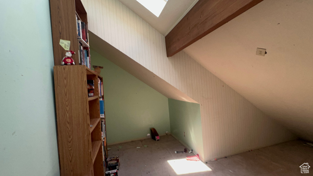 Bonus room featuring a skylight