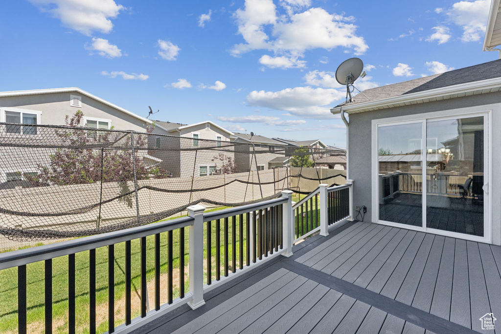 Deck with a residential view