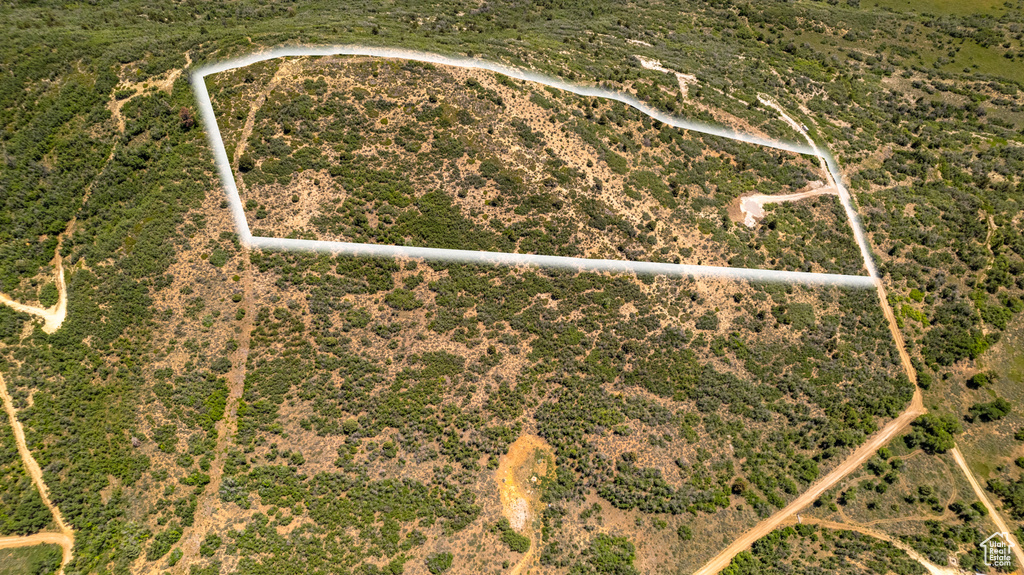 Aerial overview of property's location with property boundaries highlighted