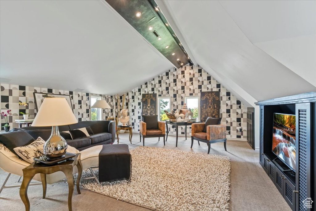 View of carpeted living room