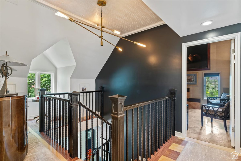 Stairs with wood finished floors