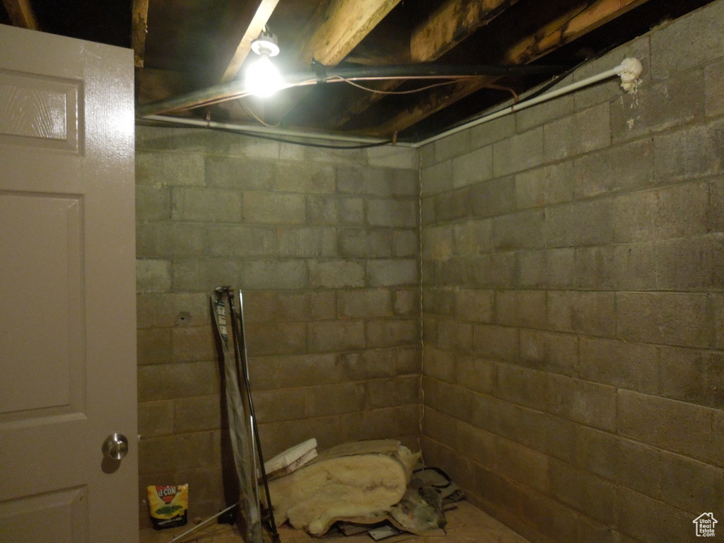 View of unfinished basement