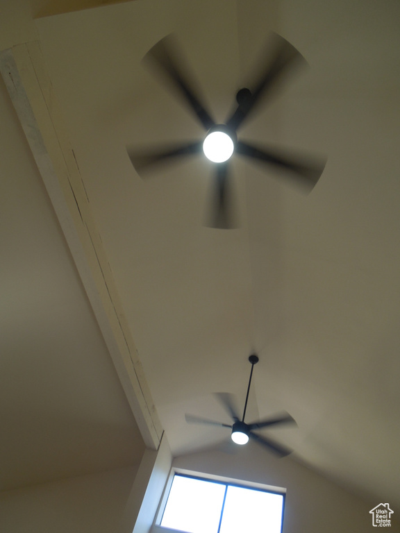Detailed view of a ceiling fan