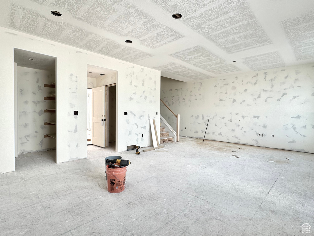 Spare room featuring stairs