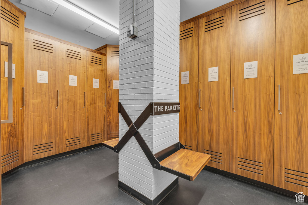 Entrance foyer featuring concrete flooring