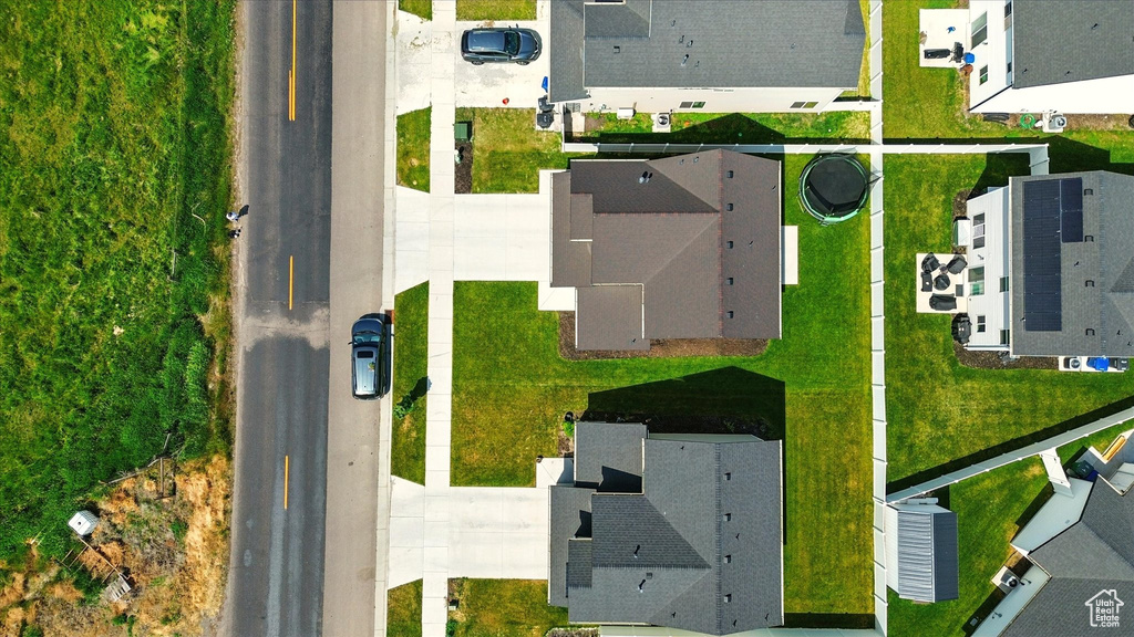 Aerial perspective of suburban area