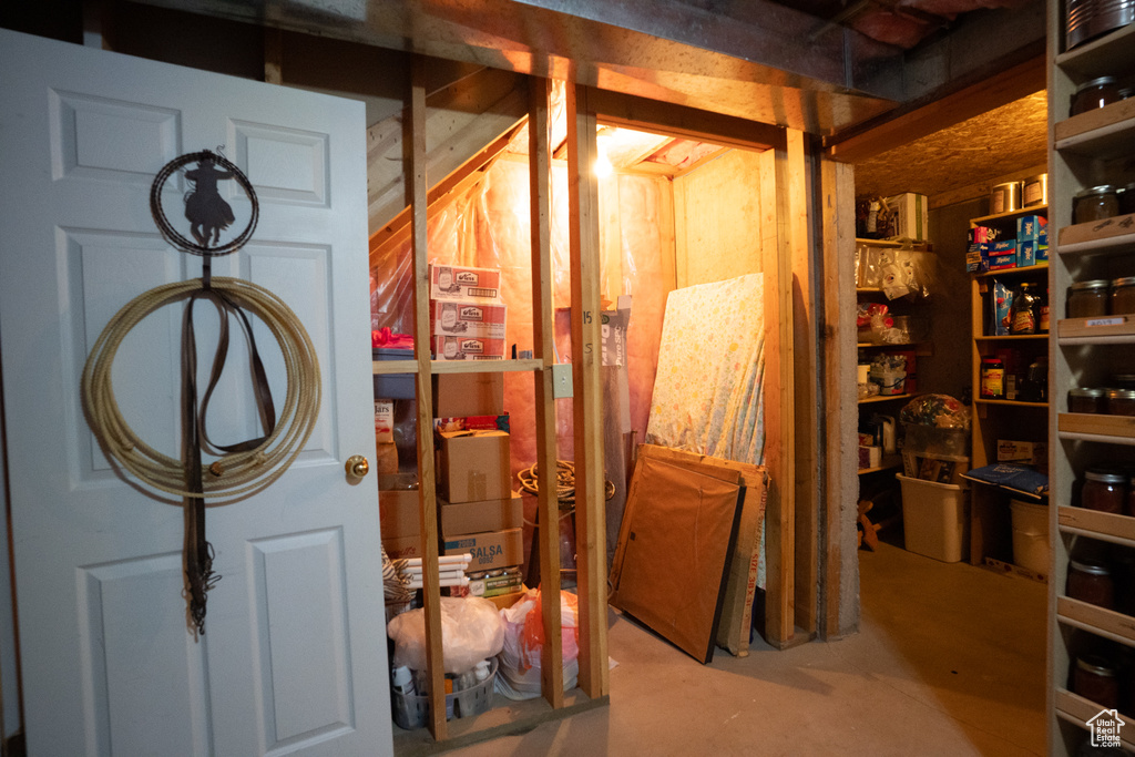 View of unfinished basement