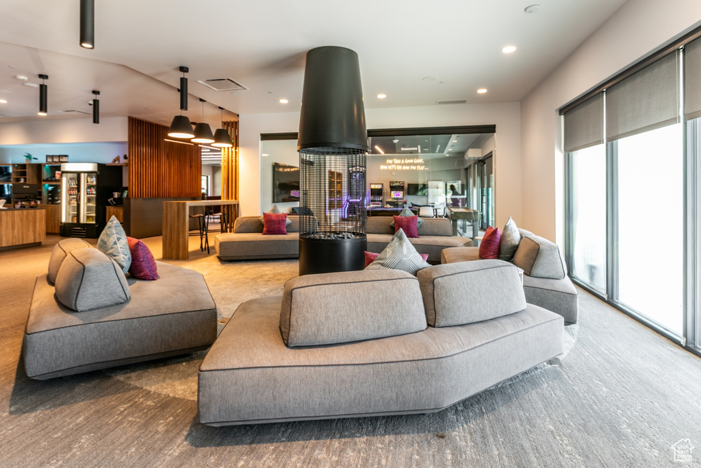 Common area with recessed lighting