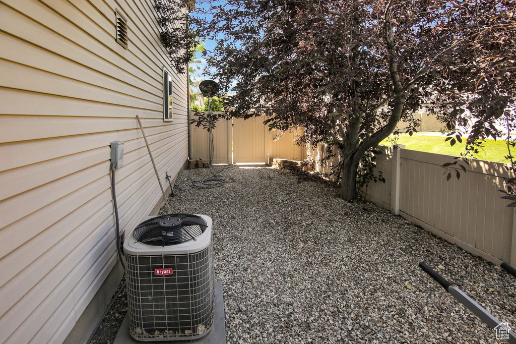 View of fenced backyard