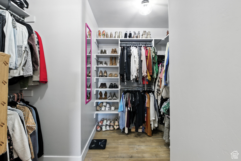 Spacious closet featuring wood finished floors