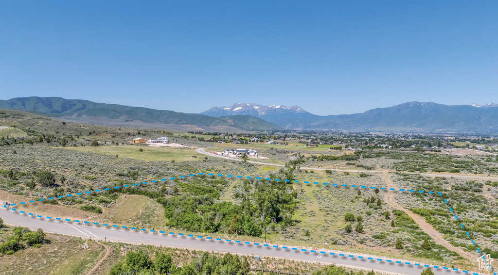 Mountain view with rural landscape
