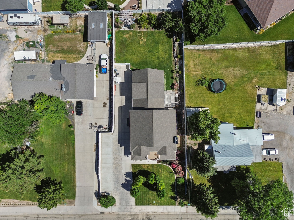 Aerial view of property's location featuring nearby suburban area