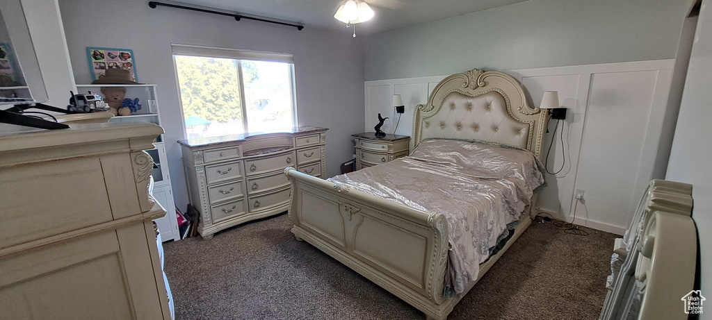 Bedroom with carpet flooring