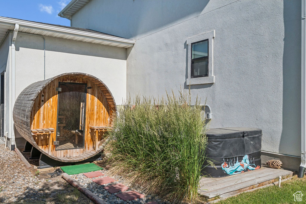 Exterior view of stucco siding
