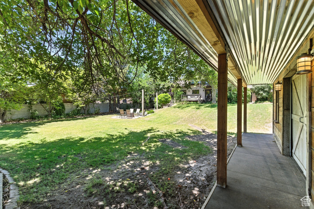 View of yard featuring a patio