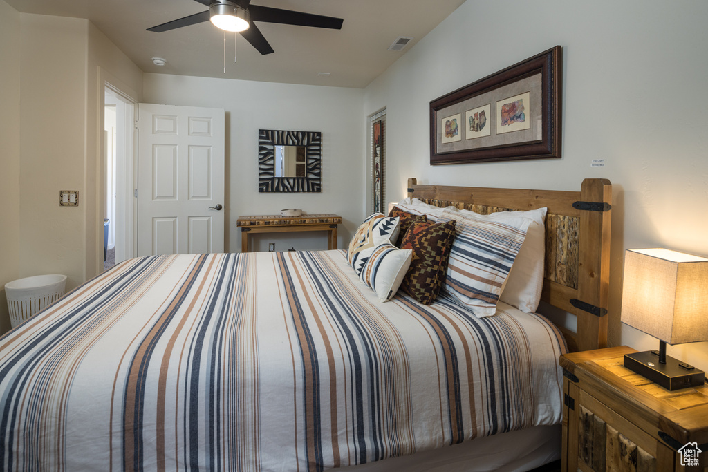 Bedroom featuring a ceiling fan