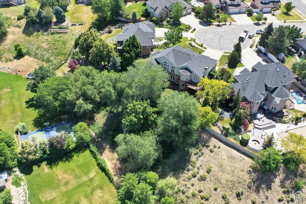 Aerial view of residential area