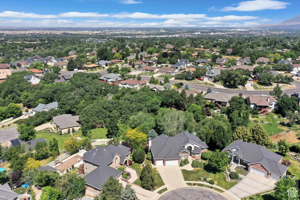 Aerial view of residential area