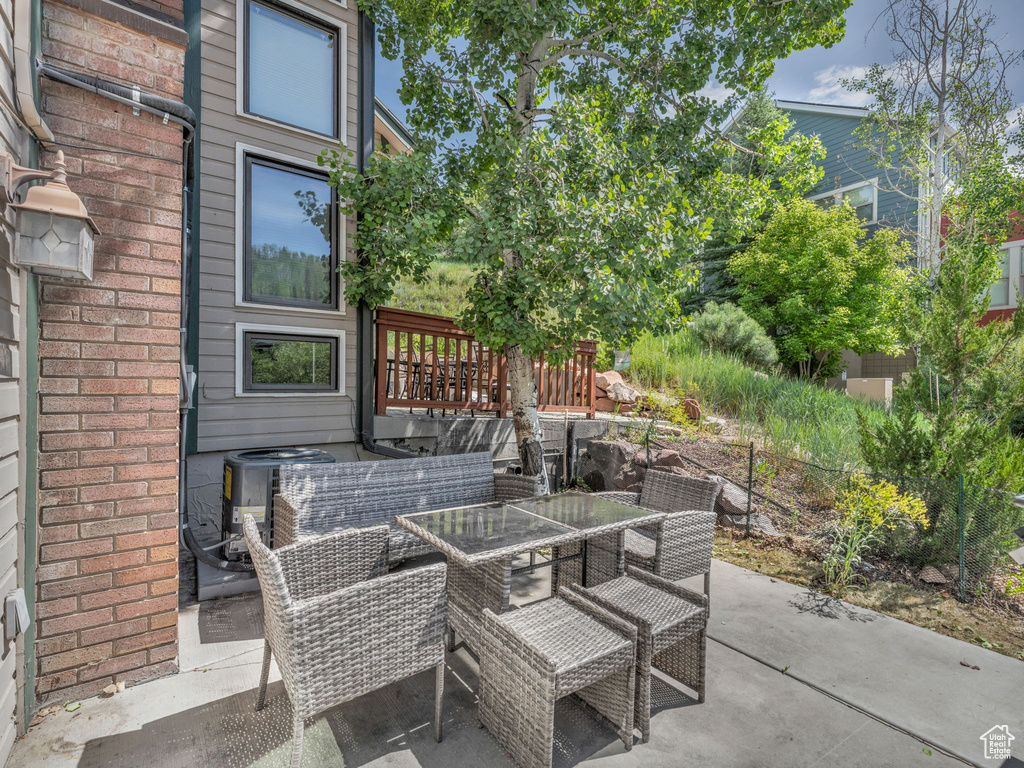 View of patio featuring outdoor dining space