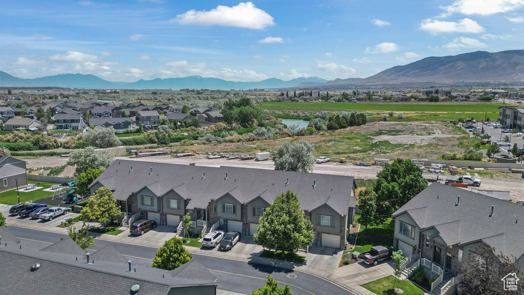 View of mountain backdrop with nearby suburban area