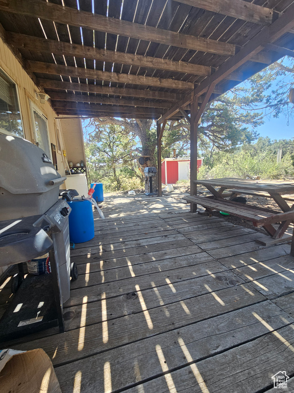 View of wooden terrace