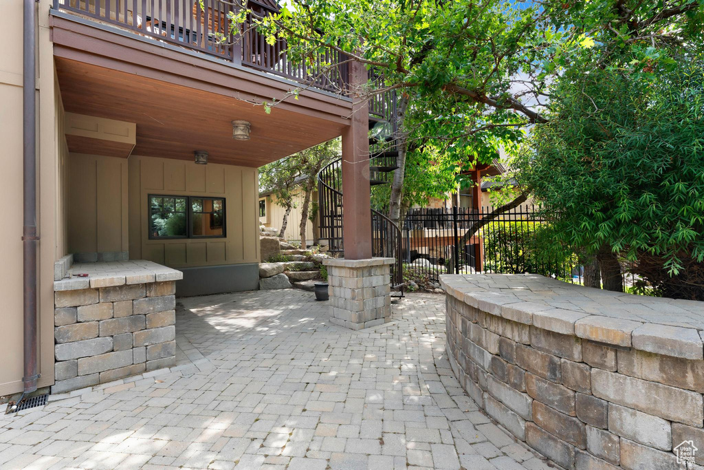 View of patio / terrace with stairway